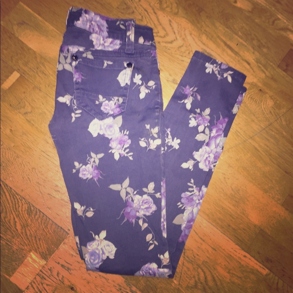 Wall flower floral print jeans size 1